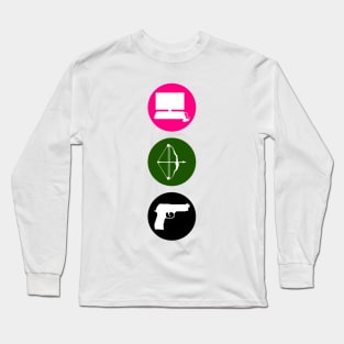 Team Arrow - Colorful Symbols - Weapons Long Sleeve T-Shirt